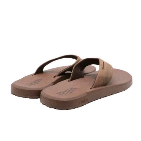 Flojos Men's Flip Flop Sandals, Tan, Size 9 Memory Foam Thong Comfort Shoe NEW - Picture 4 of 9